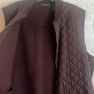 Perry Ellis Full Zip Quilted Vest Burgundy XXL